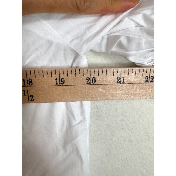 J. Crew Smock-neck puff-sleeve top in cotton poplin white sz XS - Picture 6 of 10